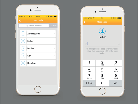 Cambiar códigos alarma desde app